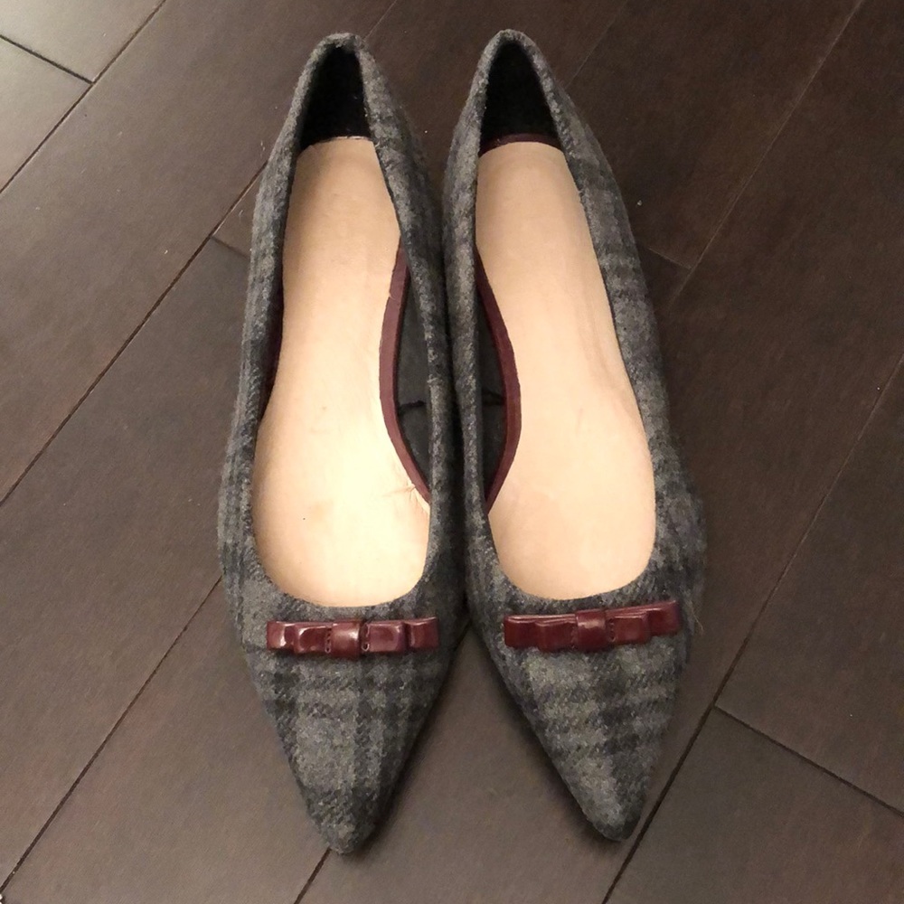 Joe Fresh Plaid Bow Flats